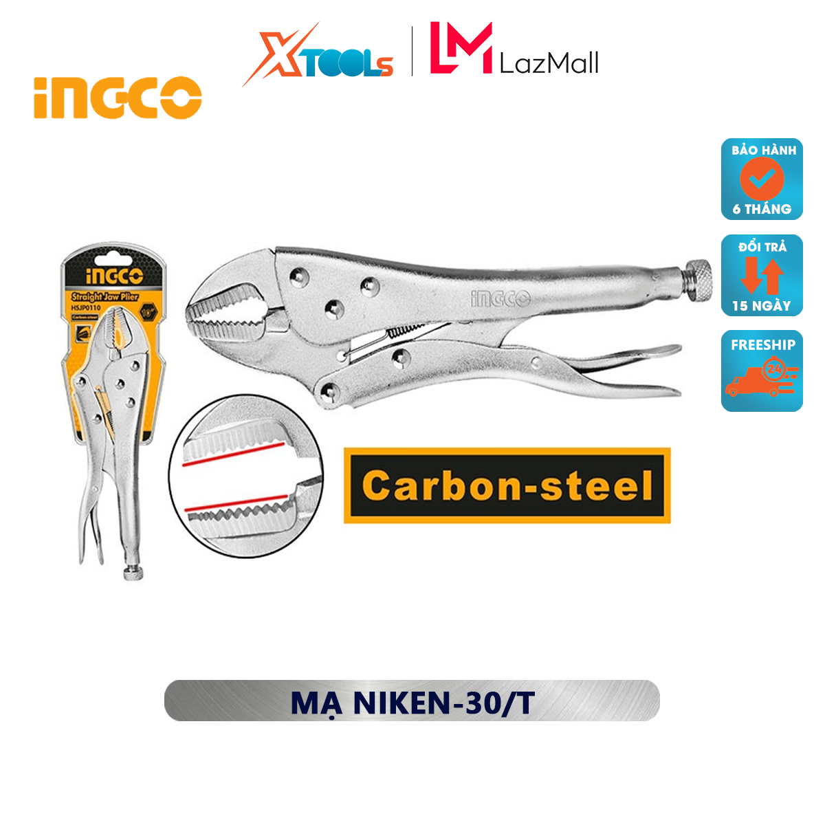 Press pliers jaw ingco HSJP0110 | dead alkaline size 10inch used steel material CR-V, nickel Plated 30/t, pliers are used to cut, clip/holder of