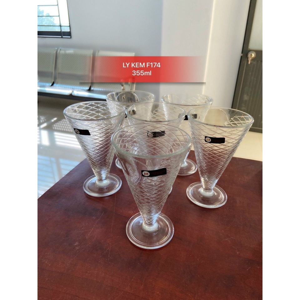 Bộ 2 ly thủy tinh kem F174, 2 ly thủy tinh uống soda, uống cocktail cực sang