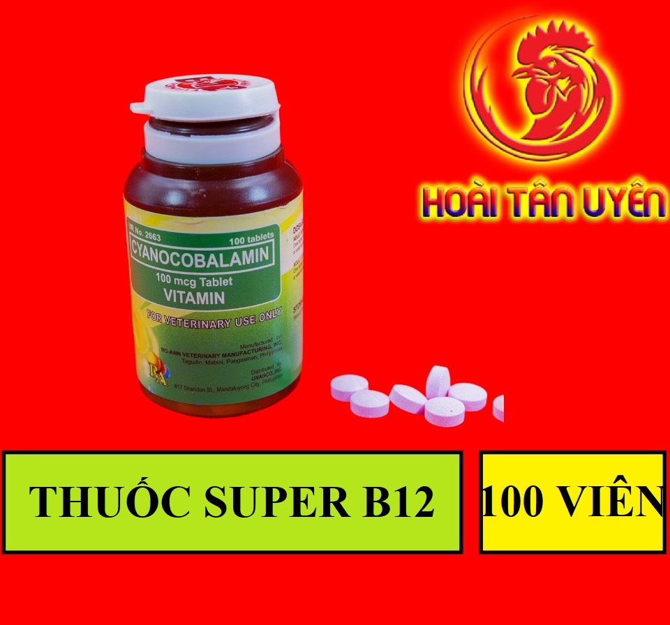 SUPER B12 dạng viên 100v cho gà đá, chim cảnh