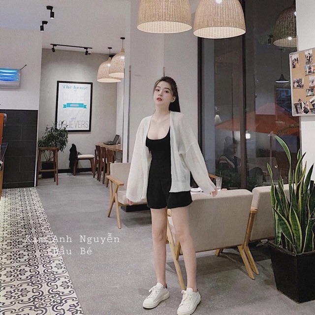 Áo khoác len cardigan ( ảnh thật )(mỏng nhẹ)