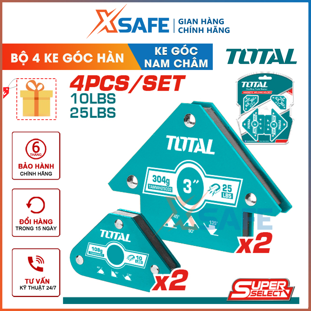 Total tamwh4062 3 angle welding magnet 4 PCs set-genuine-xsafe