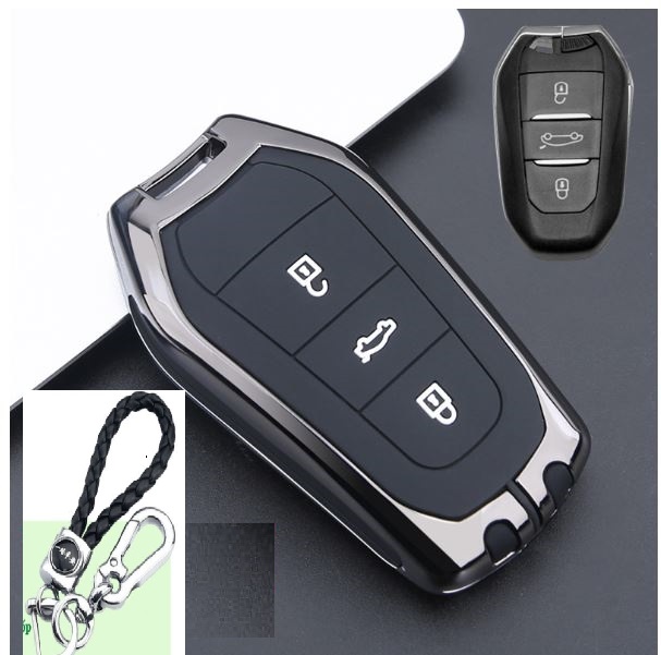 ỐP BỌCCHÌA KHÓA XE PEUGEOT 3008, 2008, 5008 CÓ ÁO LÓT SINICOL BÊN TRONG