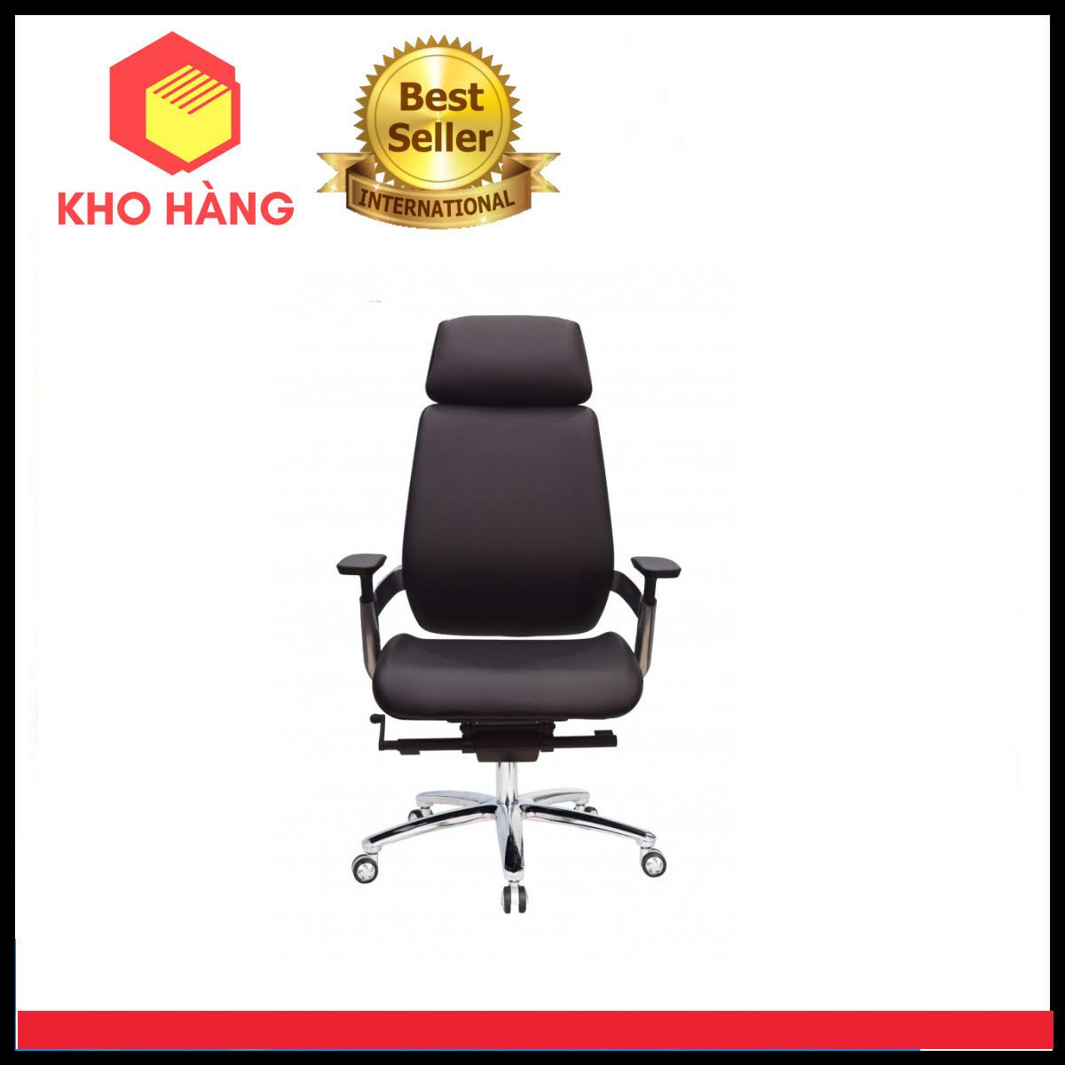 Ghế Trưởng Phòng Siêu Cao Cấp, Bọc PU, Lưng Cao, Mâm cao c ấp, Tay Chân Nhôm KHCM3315