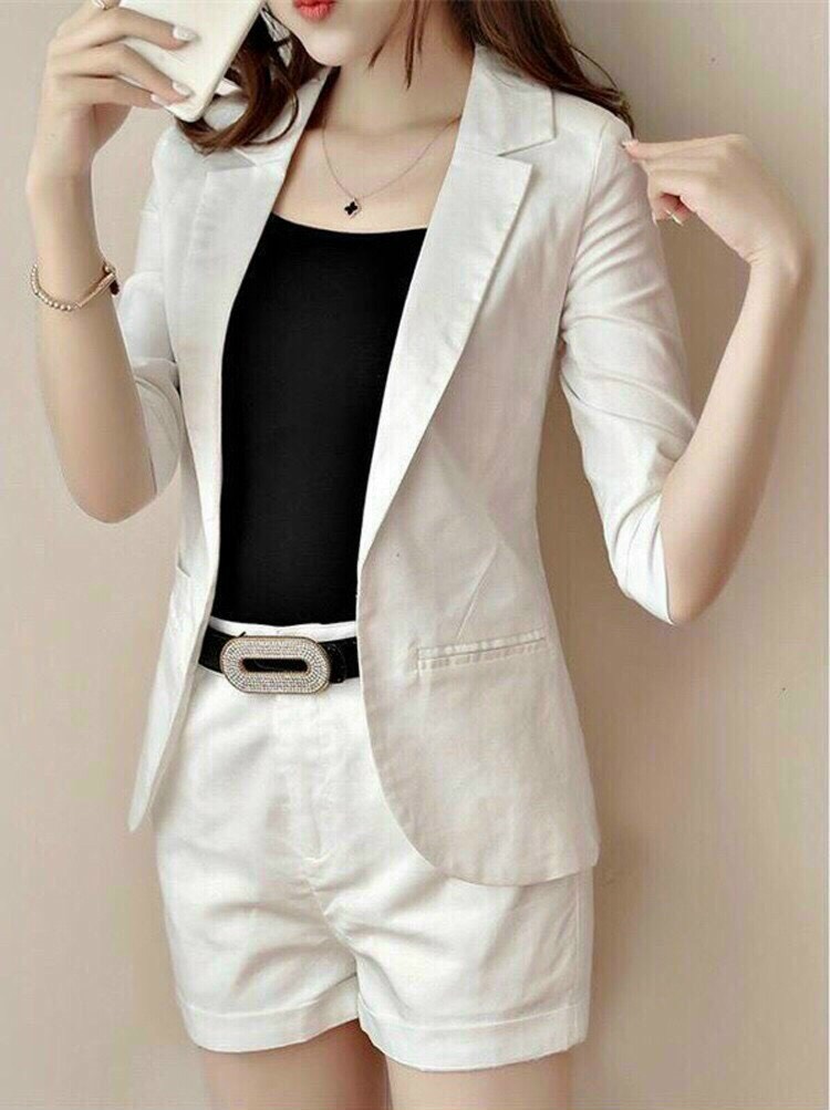 Sét đùi cổ vest cài nút thật mẫu mới siêu xinh qc