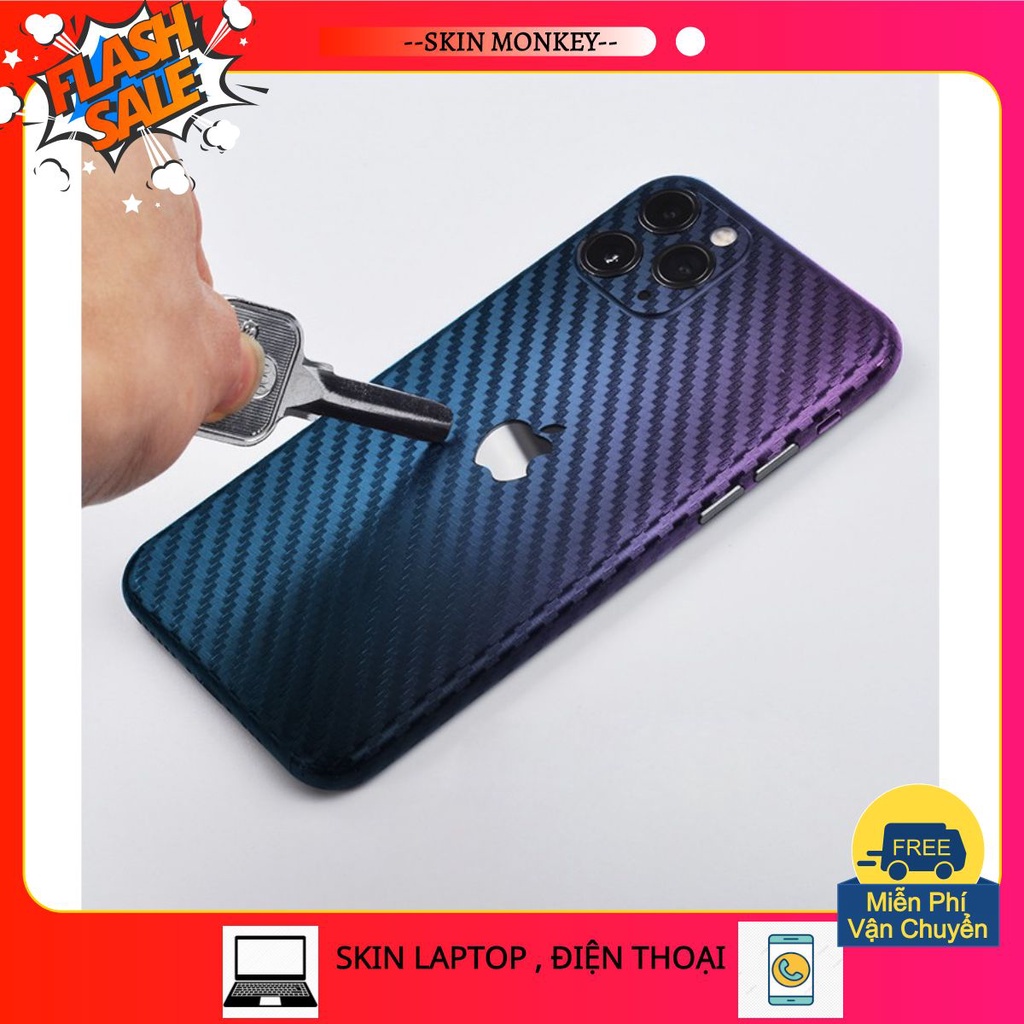 [ Bán Chạy ] miếng dán skin iphone 12 mini , iphone 12 pro , iphone 12 pro max vân carbon 4D