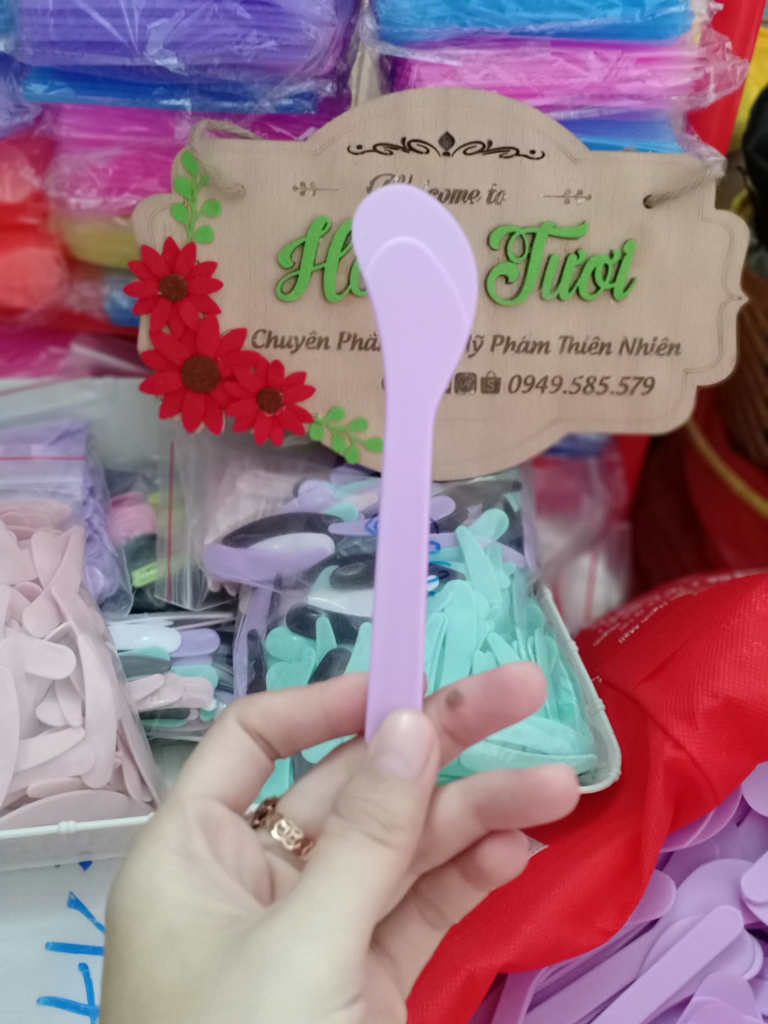 Combo 100 muỗng múc kem [màu tím đục]