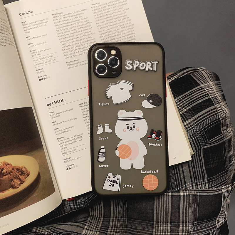 Ốp Lưng Nhám Chống Sock Va Đập Bảo Vệ Camera Bear Sport
