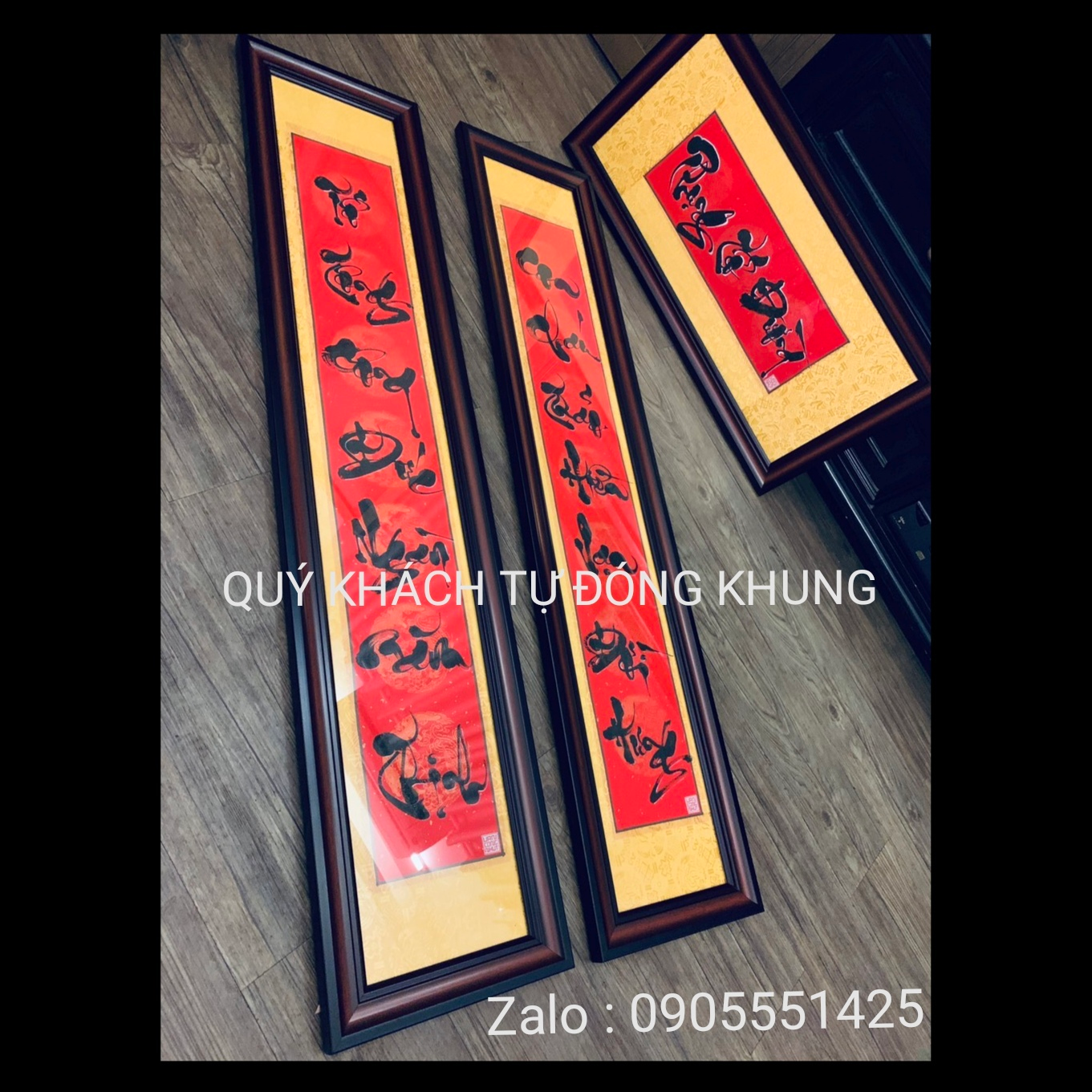 Painting calligraphy. Set avalaible đối (not framed). Gift tặngtranh calligraphy celebration housewarming, celebrate opened. Gift happy housewarming, opened.