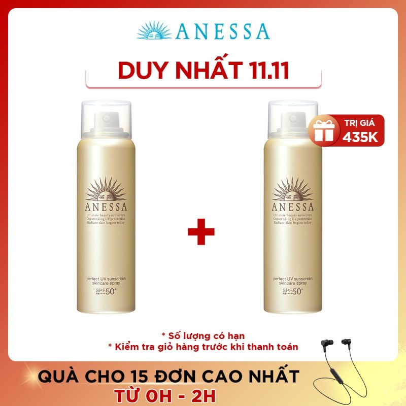 Kem chống nắng dạng xịt dưỡng da bảo vệ hoàn hảo ANESSA Perfect UV Sunscreen Skincare Spray SPF 50+ PA++++