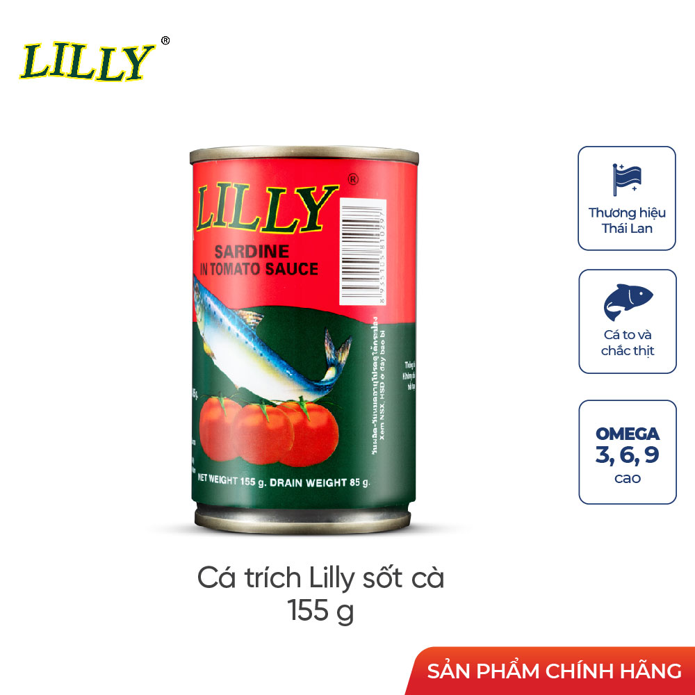 LS - Lốc 5 Lon Cá Trích sốt cà Lilly