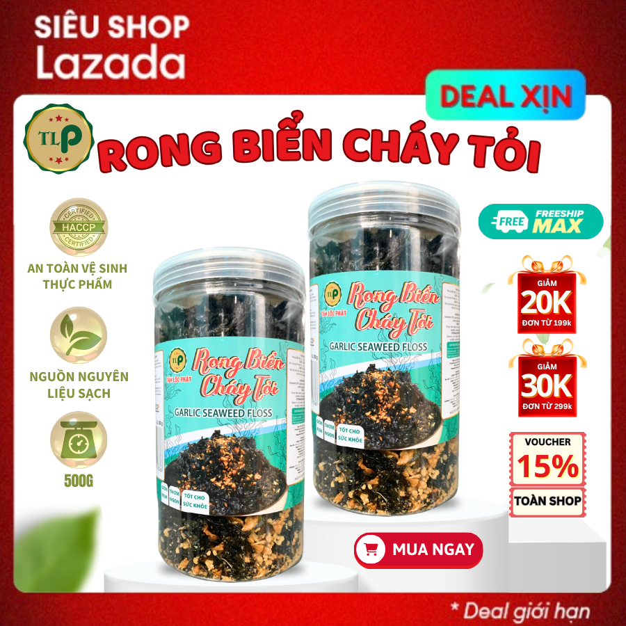 Rong biển cháy tỏi tân lộc phát combo 2 hũ - mỗi hũ 100g