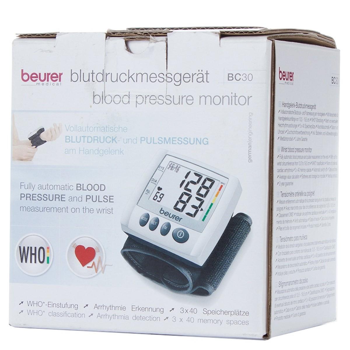 Máy Đo Huyết Áp Điện Tử Cổ Tay Beurer - BC30