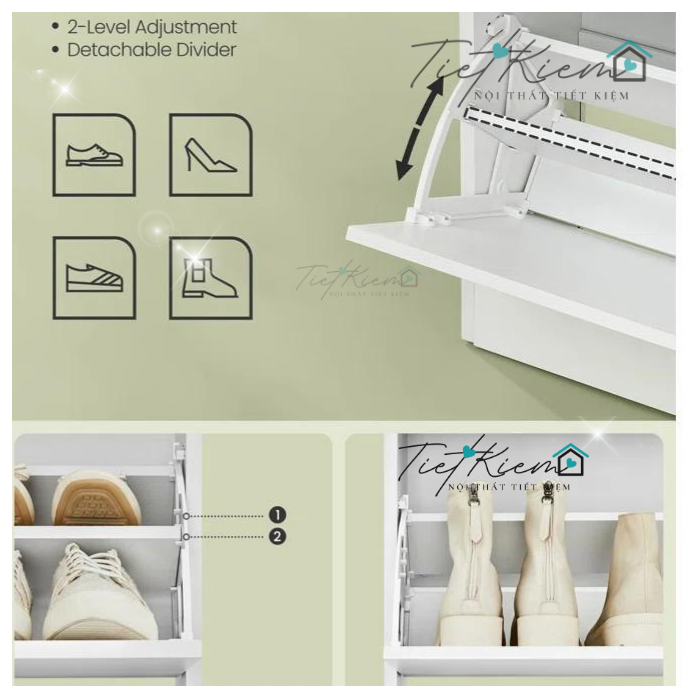 Tủ giày siêu mỏng thông minh 80cm NTTK TG00999