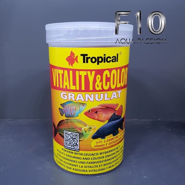 Thức Ăn Cá -Tropical Vitality & Color Granulat 50G- Cám siêu kích màu cá Cầu vồng, thần tiên, Ali, Hải hồ