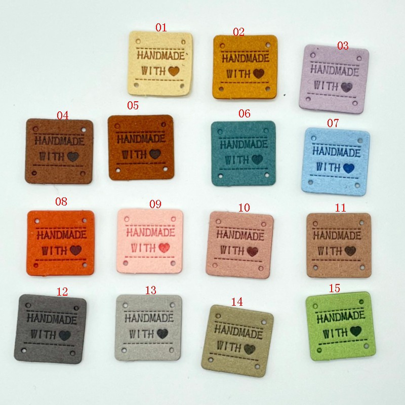 Tag quần áo tag da chữ nhật miếng da handmade 1.5cm*2cm