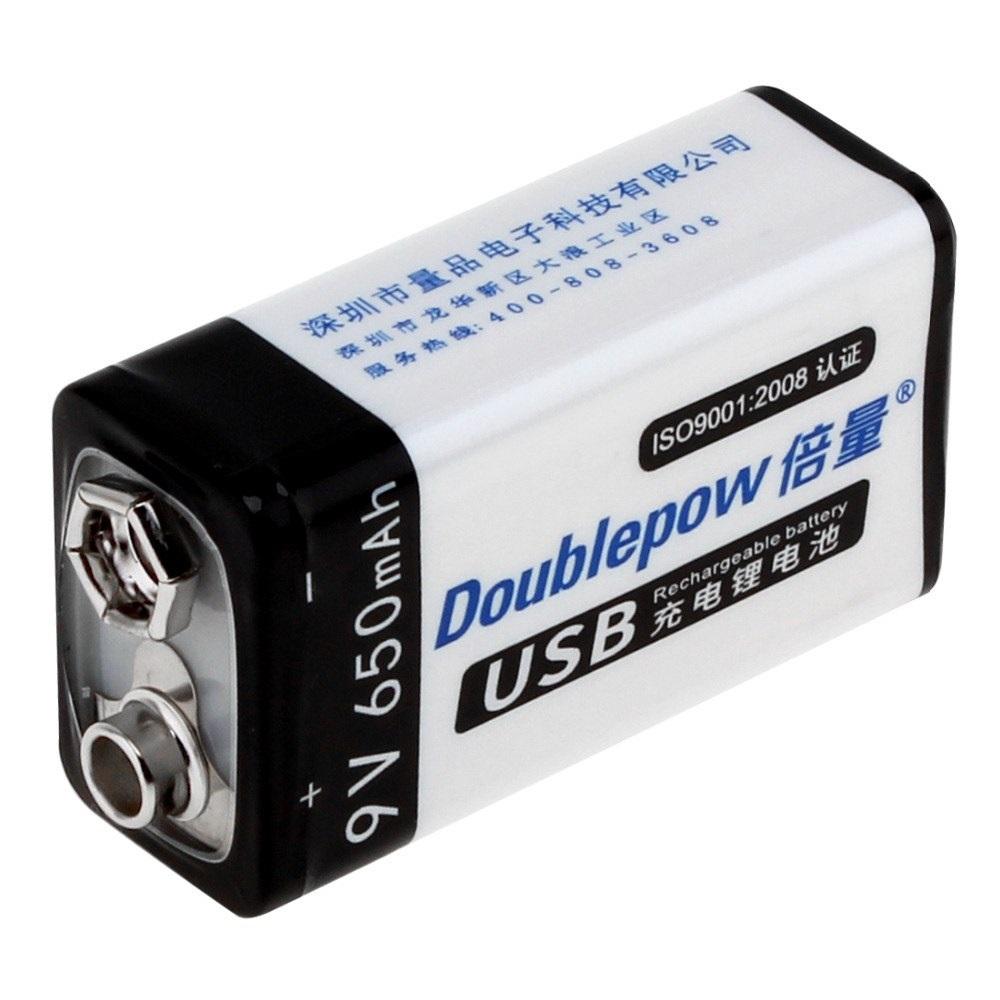 Pin sạc Doublepow 9V 650mAh có cổng Micro USB sạc trực tiếp