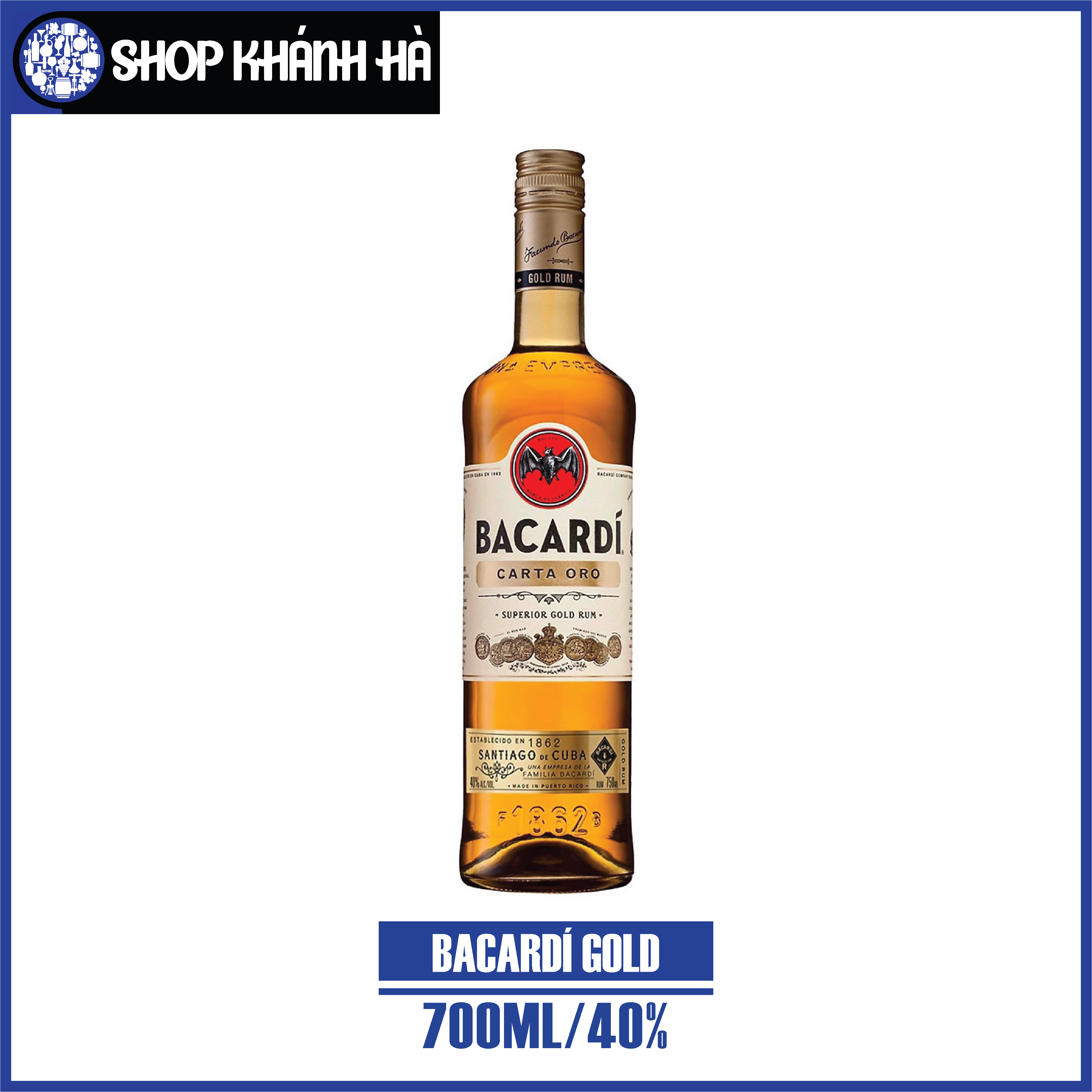 [Shop Khánh Hà] BACARDI GOLD RUM - CHAI/700ML - 40