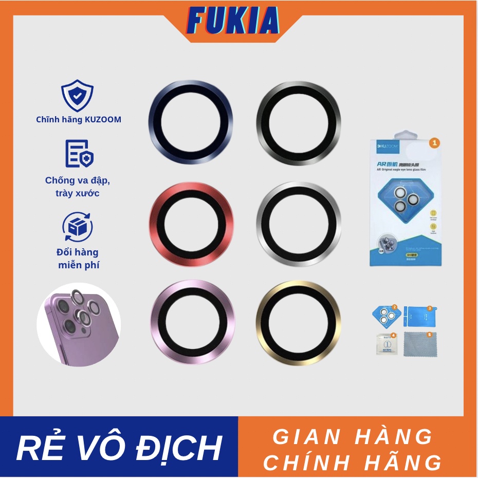 Cường lực bảo vệ camera kính saphire kuzoom cho 15/15pro/15promax/14/14Plus/14pro/14promax/13/13 Pro/13 Promax/12Promax OP109