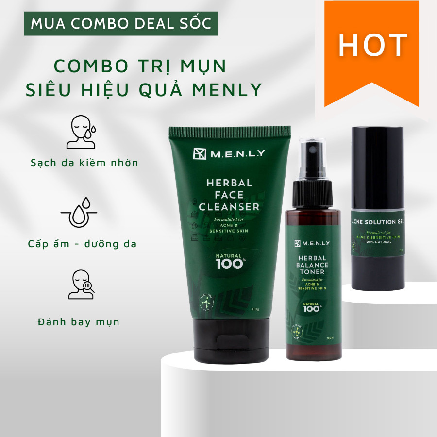 [HCM]COMBO NGĂN MỤN SIÊU HIỆU QUẢ M.E.N.L.Y