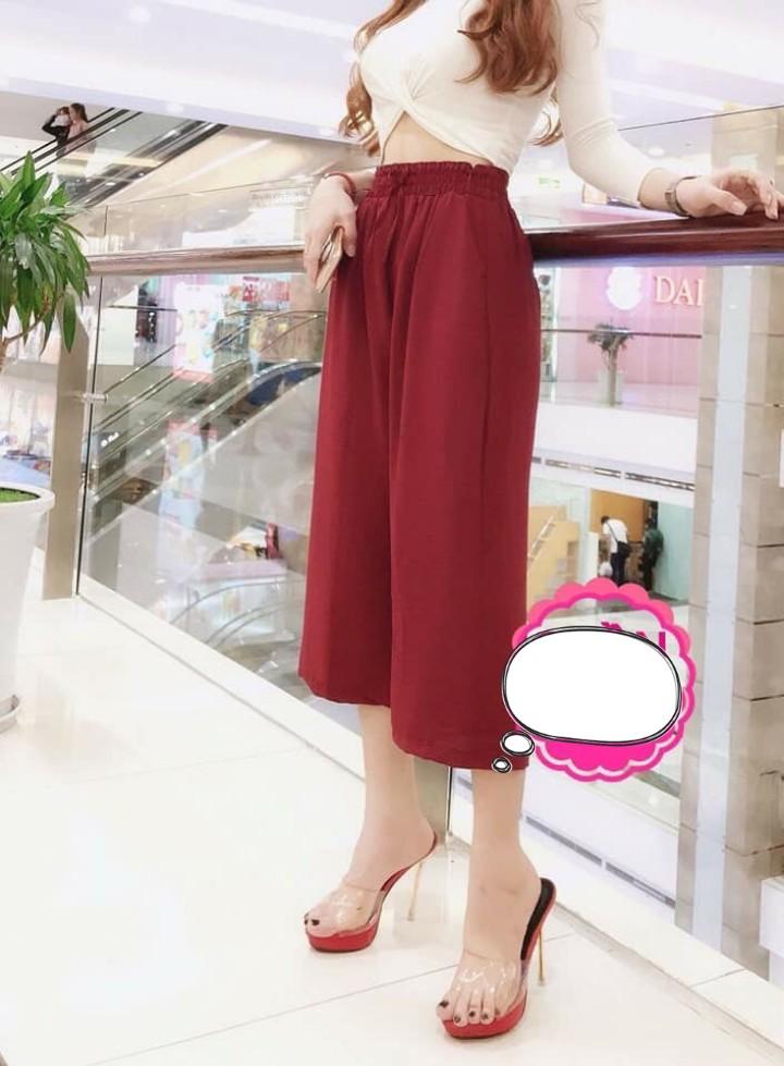 Quần đũi ống rộng lưng thunQuần culetto tôn dáng