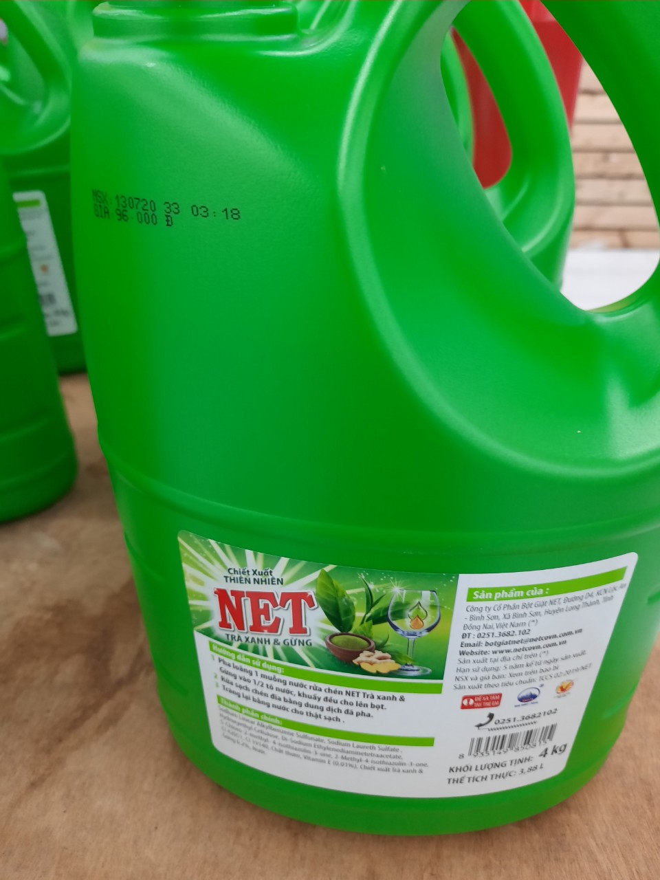 Nước Rửa Chén NET trà xanh & gừng