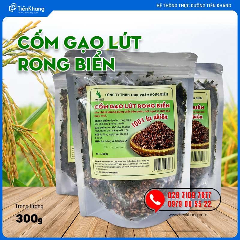 Cốm Gạo Lứt Sấy Rong Biển - Bịch (500gram)