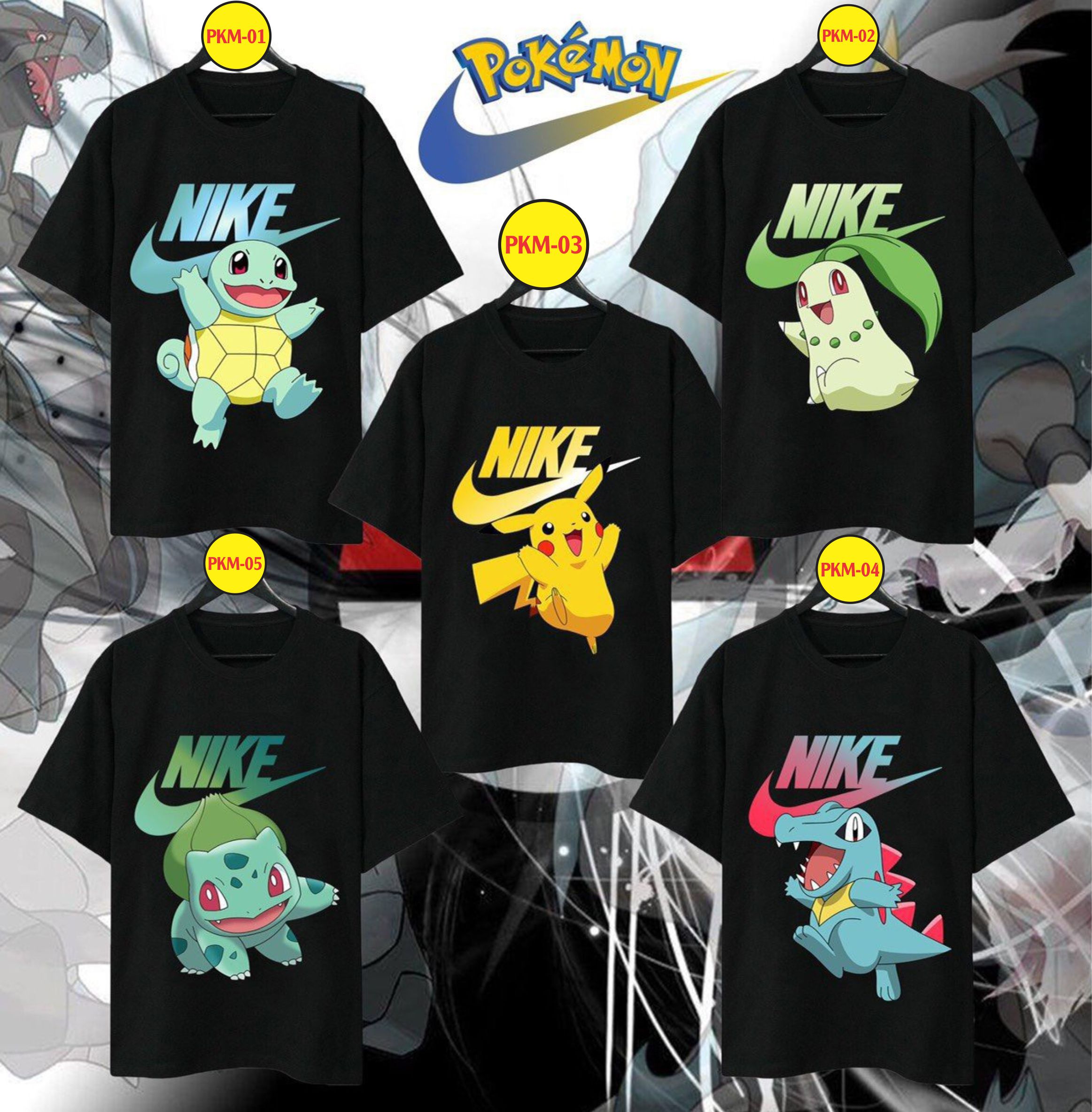 Bộ Sưu Tập Áo Thun Pokemon Dễ Thương Màu Đen