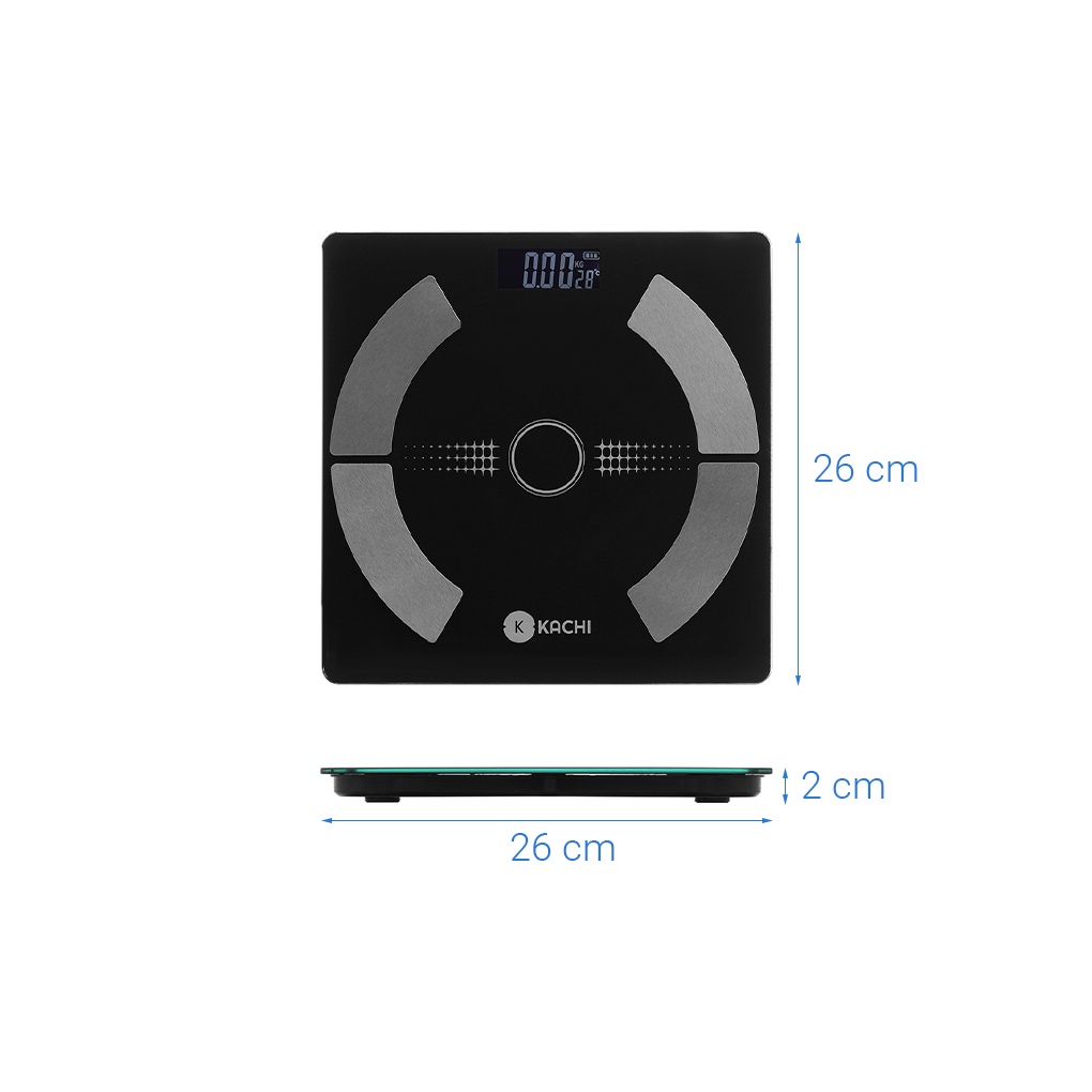 Cân điên tử bluetooth phân tích chỉ số cơ thể Kachi MK223