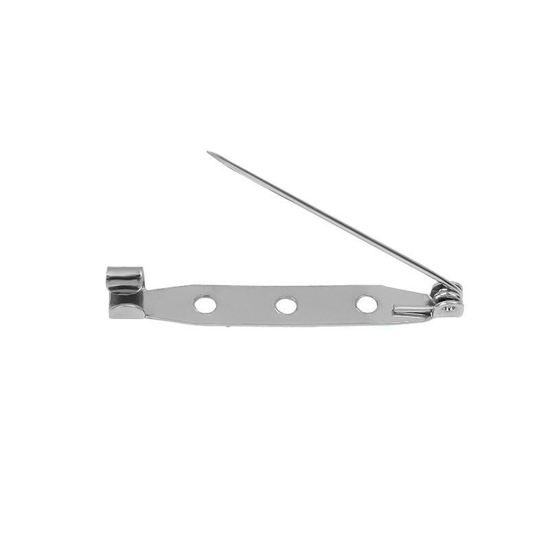 Phôi pin cài áo đế dài màu bạc (gói 5 cái)