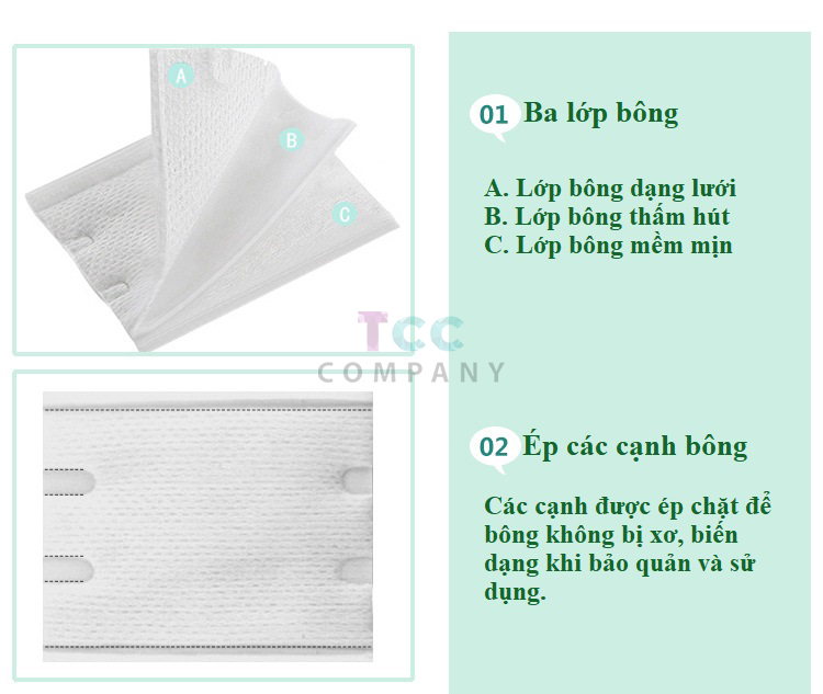 4 Cuộn Khăn Lau Mặt Tiệt Trùng - 2 Túi Bông Tẩy Trang Monkids