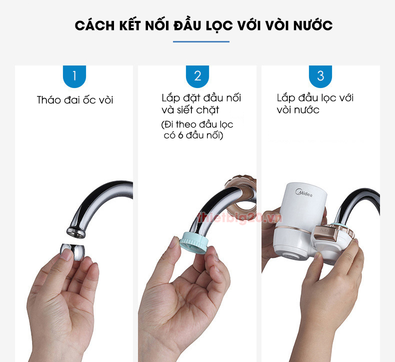 [HCM]Lõi thay thế cho lọc tài vòi Midea cho model MC122-2