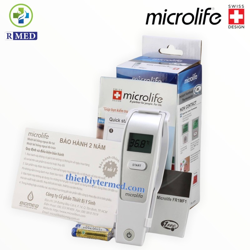[ Chính hãng 100%] Microlife FR1MF1 - Nhiệt kế điện tử hồng ngoại đo trán  chính hãng Thụy Sĩ - BH 24 tháng cao cấp