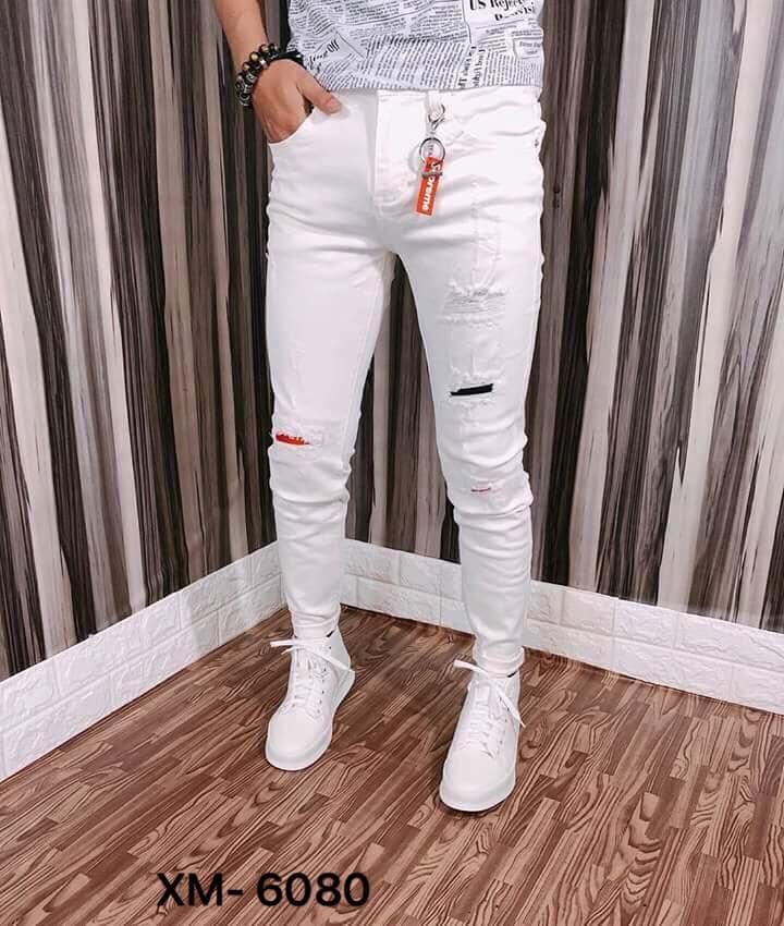 [HCM]Quần JEAN nam rách gối hàn quốc body bó sát lên FROM cực chuẩn