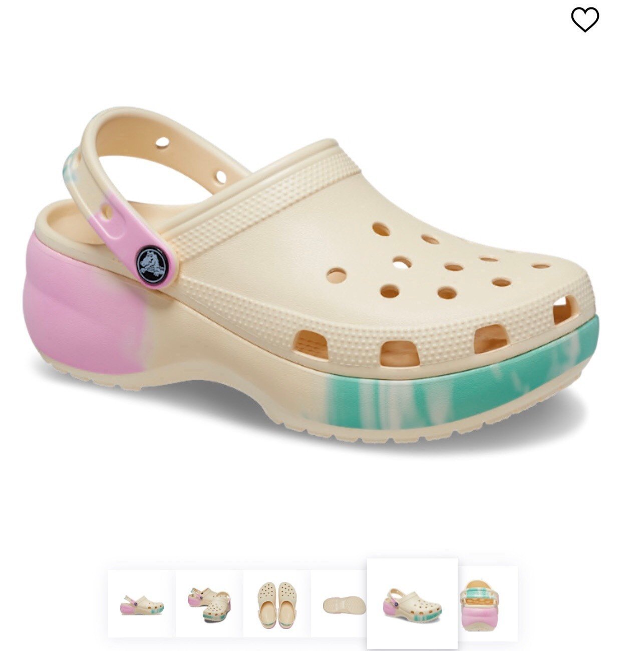 Crocs-classic pink high-heeled women's sandals-pb213
