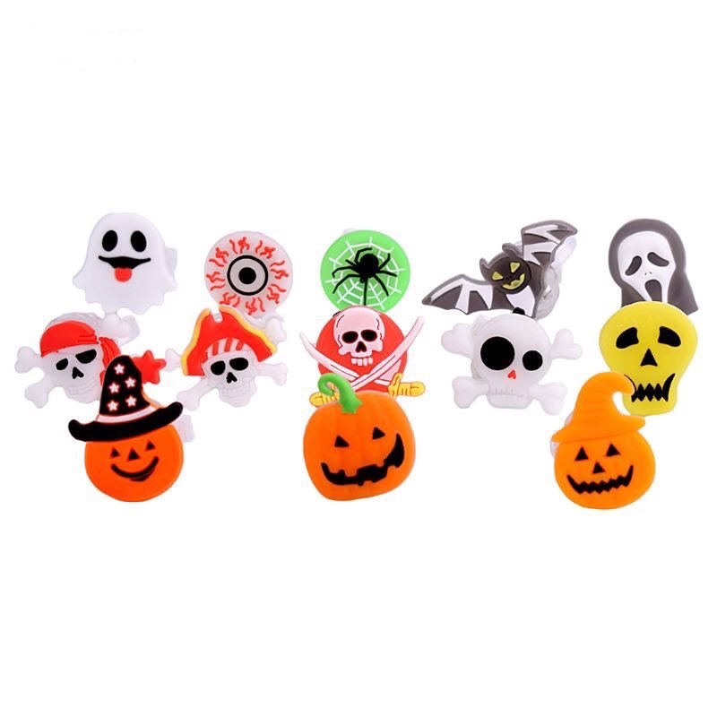 Sét 10 Chiếc Nhẫn Có Đèn Phát Sáng Hallowwen