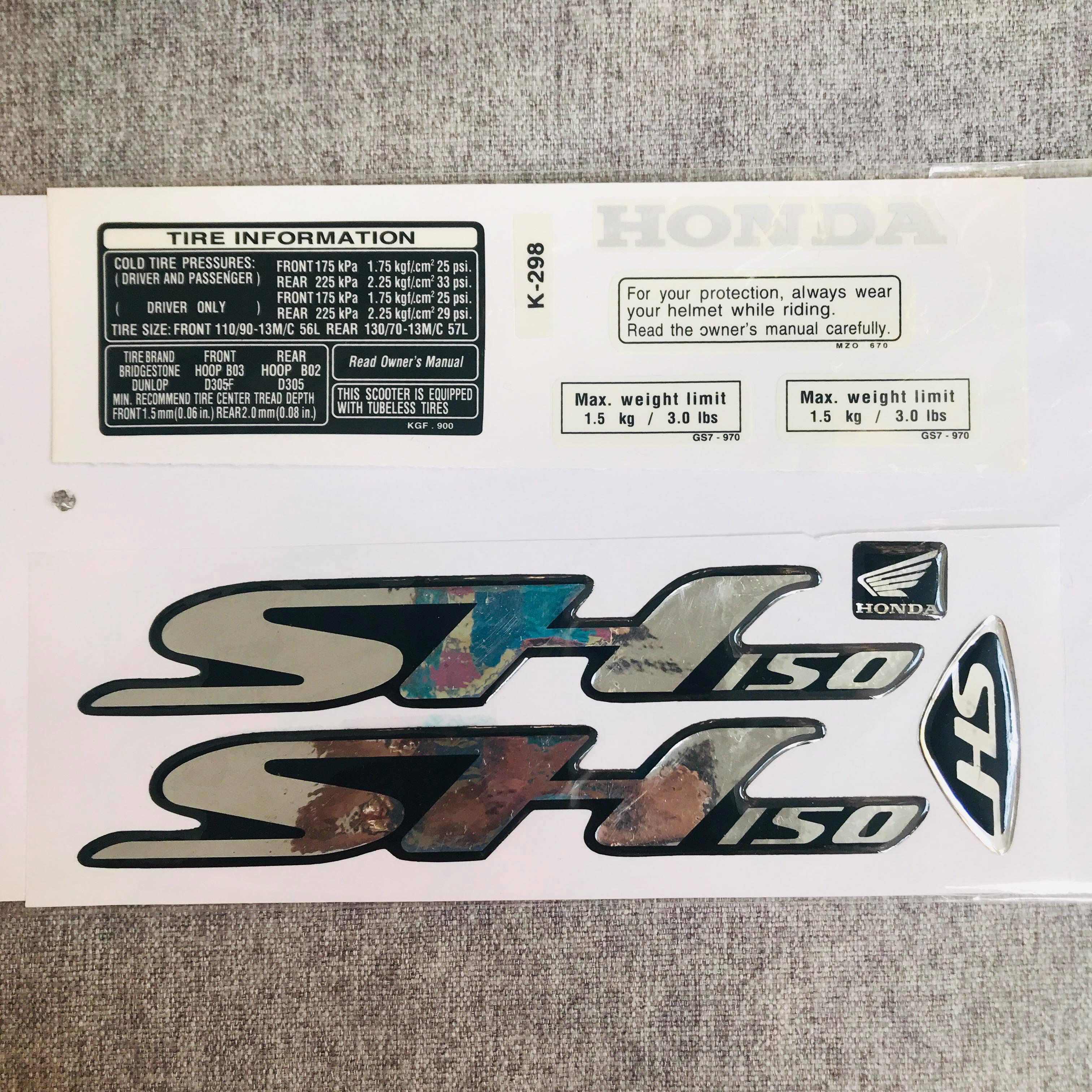 Tem  chữ dán xe SH 150i ZIN (MÀU BẠC)