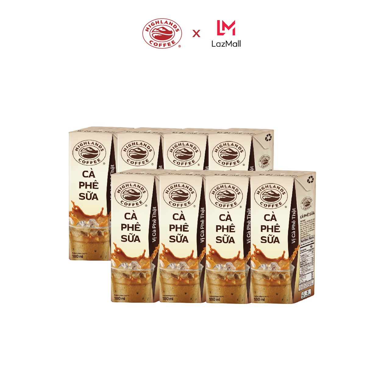 [Mua 2 giảm 5%] Thùng 48 hộp Cà phê Sữa Highlands Coffee Tetra pack (180ml /hộp)