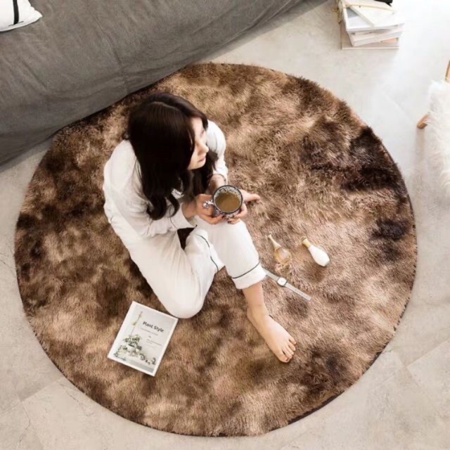 Thảm lông loang tròn kích thước 1mx1m