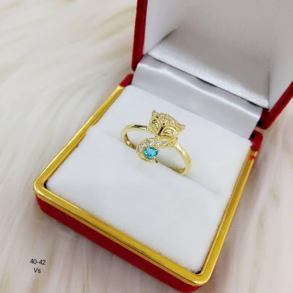 Nhẫn hồ ly vàng 10k đuôi đá NV39