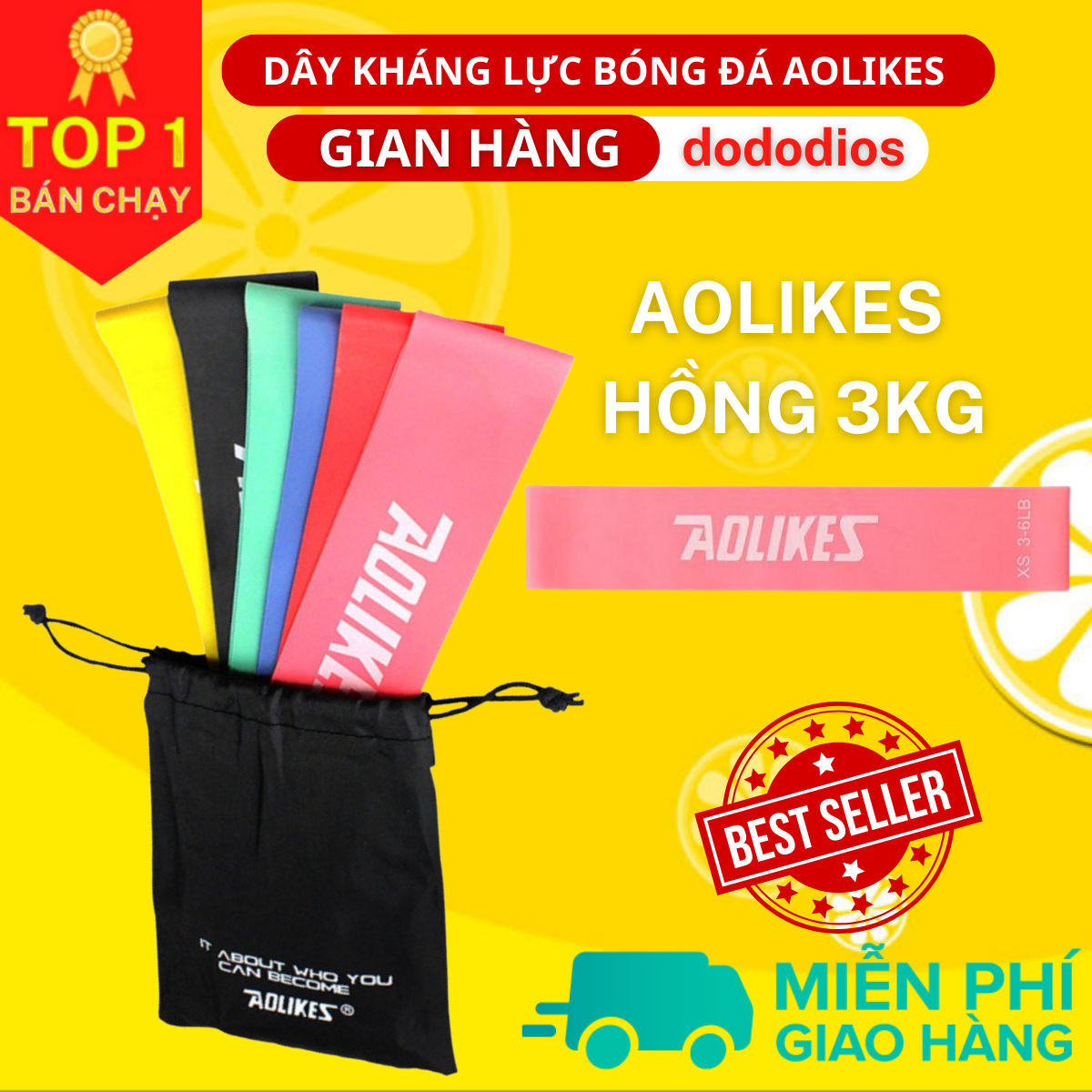 6 dây mini band dây cao su kháng lực aolikes tập chân mông al 3601 - dây mini band dây cao su kháng lực aolikes tập chân mông al 3601