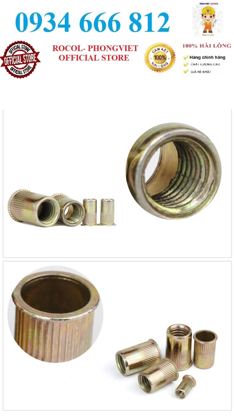 50c Ốc tán rút chân nhỏ M4, M5,M6,M8