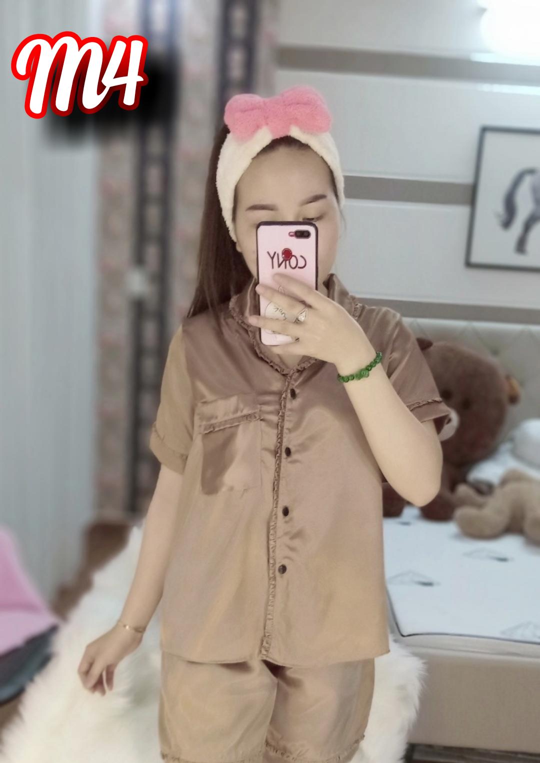 [HCM]Pijama Set Đồ Bộ Nữ Lụa Bèo Ngắn Dễ Thương