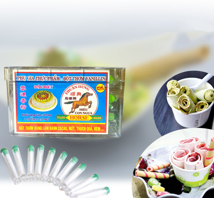 Bột Thơm Vani/Bột Vanilline Ống Con Ngựa (vỉ 10 ống)