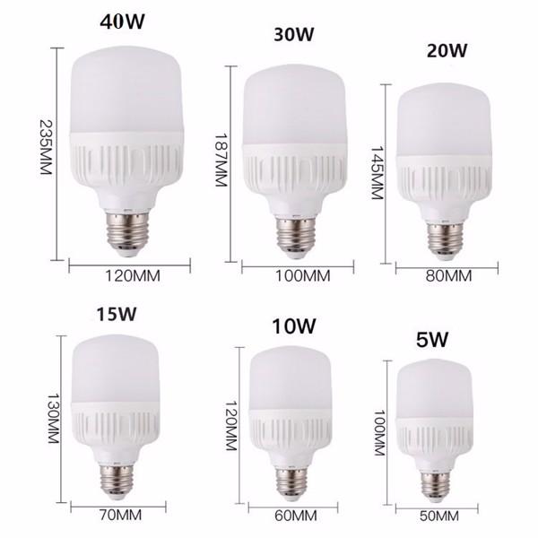 [HCM]Bộ 5 Bóng Đèn Led Trụ 20W (Ánh Sáng Trắng)