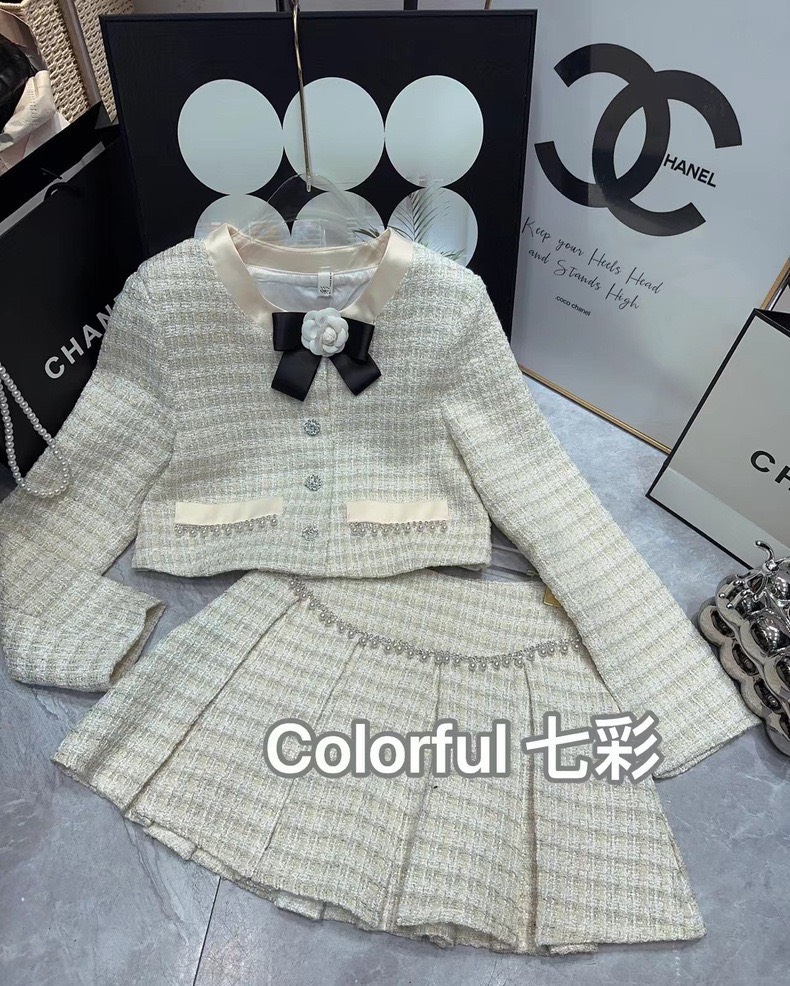 Set dạ kim tuyến kèm ảnh thật chất vải, áo kiểu tiểu thư vải lennin kèm nút đính bông style Hàn Quốc