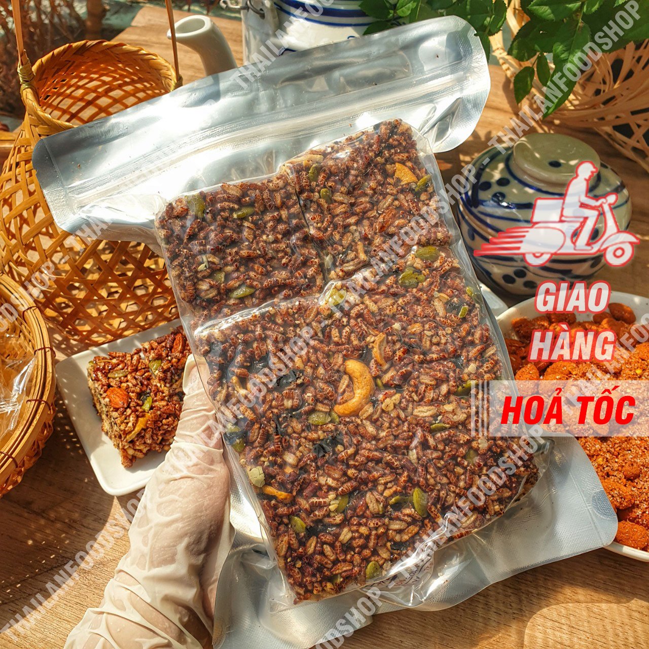 Thanh gạo lứt ngủ cốc rong biển túi 500gr - thanh gạo lứt rong biển mix hạt dinh dưỡng