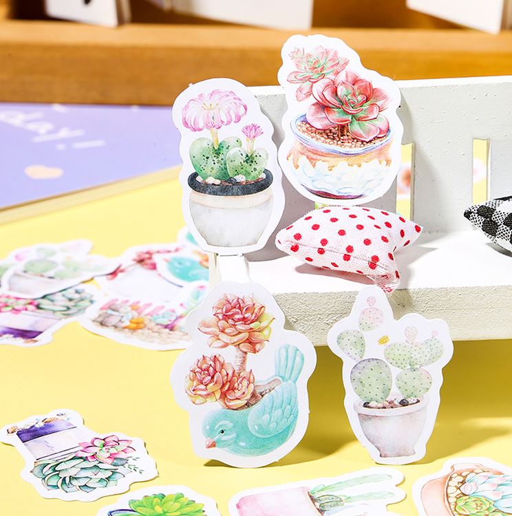Bộ 45 Sticker Hàn Quốc hình Hoa Xinh dán trang trí E25