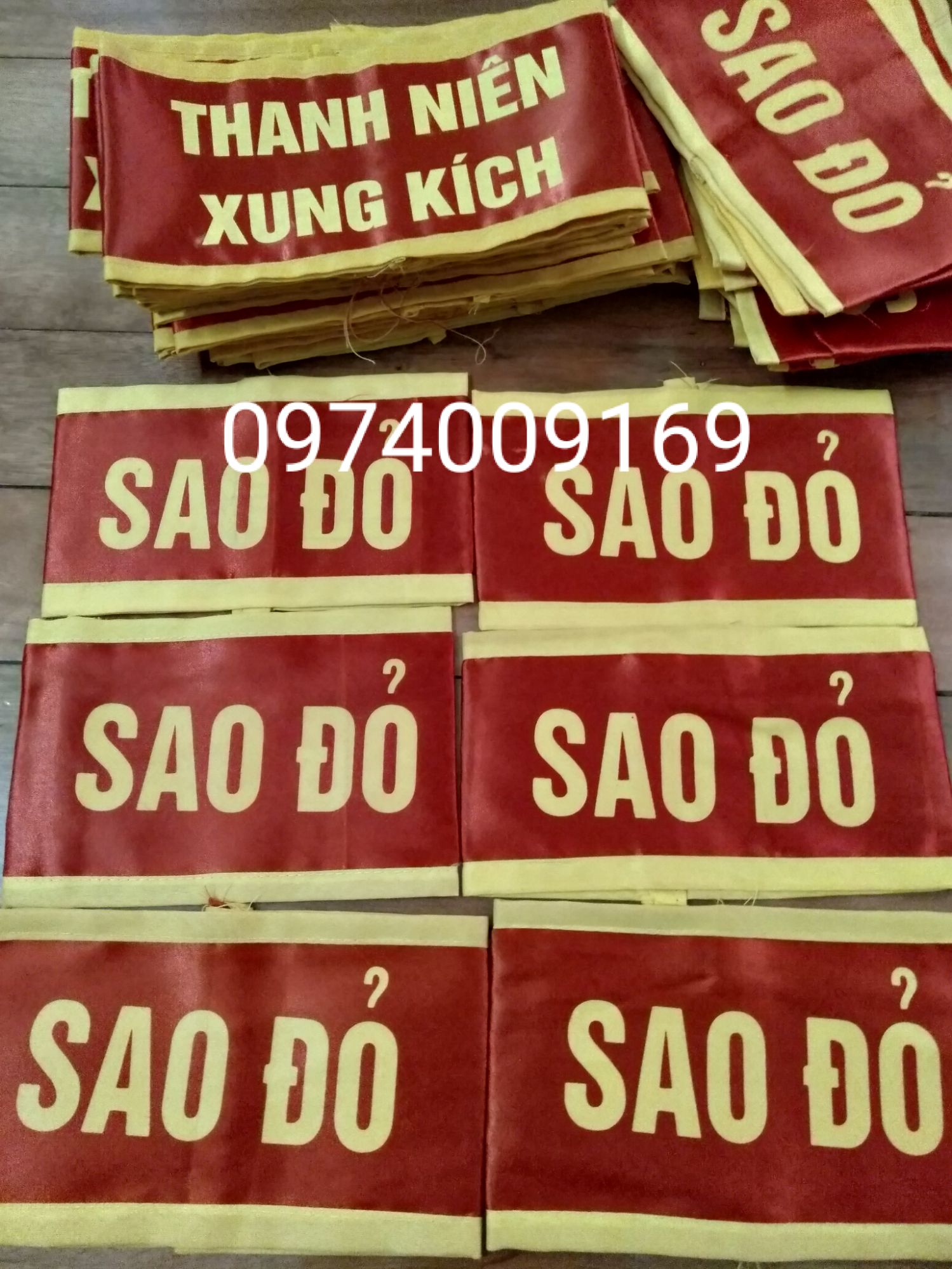 Băng cờ đỏ (5 cái) - tặng kèm kim băng
