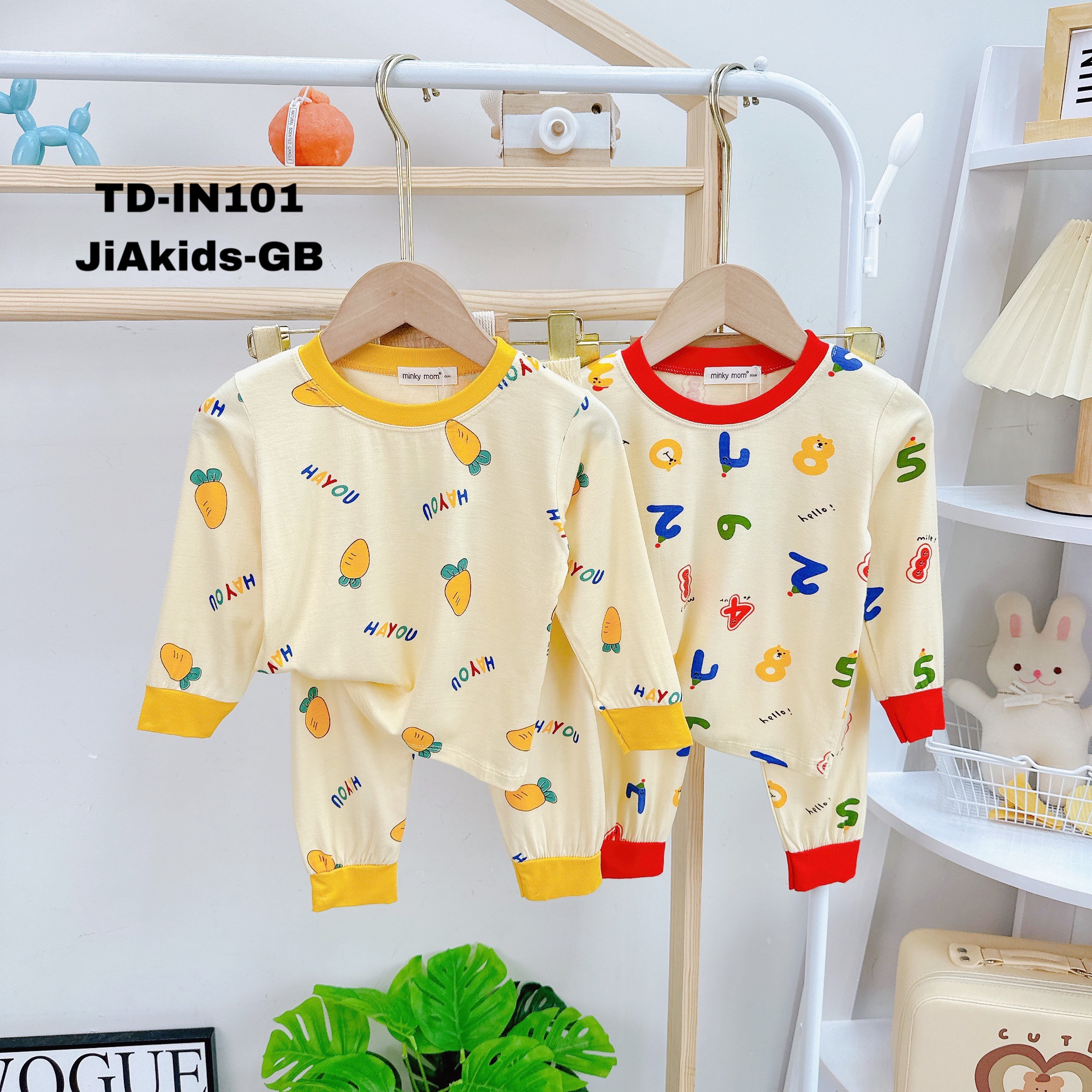 HOÀN TIỀN 15% -  Bộ Dài Tay Cho Bé Gái Bé Trai Minky Mom Vải Thun Lạnh KuTe  Dễ Thương Bộ Quần Áo Trẻ Em