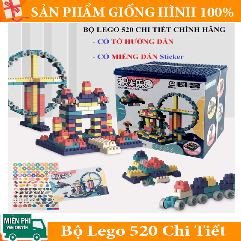 { Giá sỉ } Lego cho bé, Bộ xếp hình lego 520 chi tiết, Đồ chơi lắp ghép phát triển trẻ toàn diện - Bộ xếp hình Lego, các mảnh ghép với nhiều kích thước khác nhau giúp bé thoải mái tư duy sáng tạo